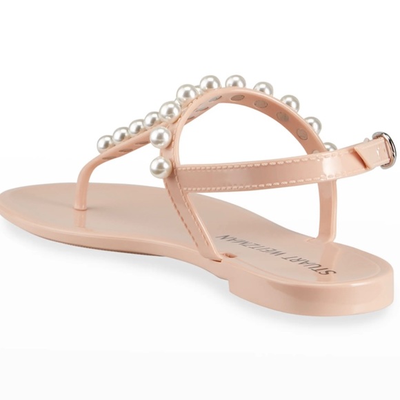 Stuart Weitzman Goldie Pearly Stud Jelly Sandals - Picture 8 of 8